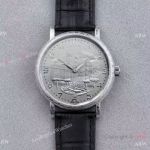 IWC Portofino Stainless Steel Silver Face Black Leather Replica Watch